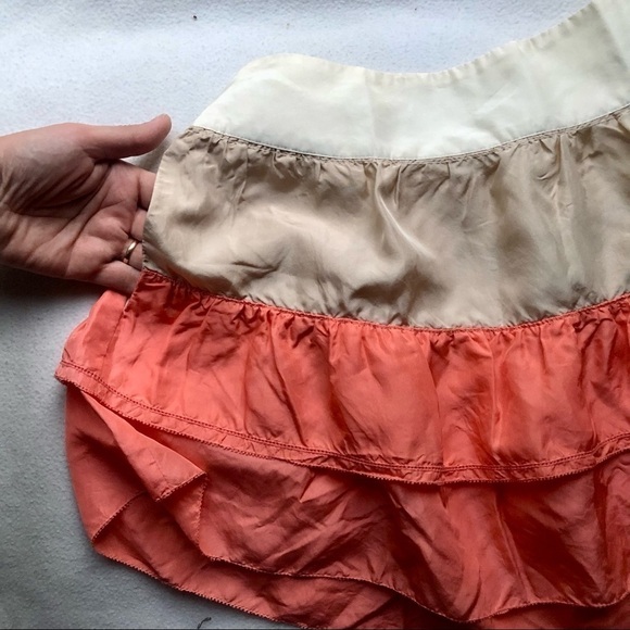 See By Chloé Silk Ruffled orange beige cream Skirt size 4 - Picture 3 of 10